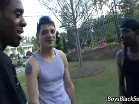 Blacks on boys - interracial hardcore gay porn movie 12