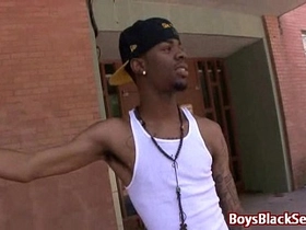 Interracial hardcore gay bareback fucking 20