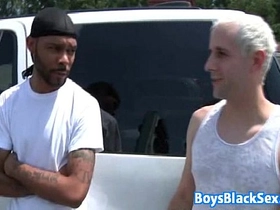 Muscular blacg gay dude fuck white twink with his bbc 07