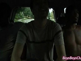 Interracial bareback hardcore gay porn from blackonboys 12